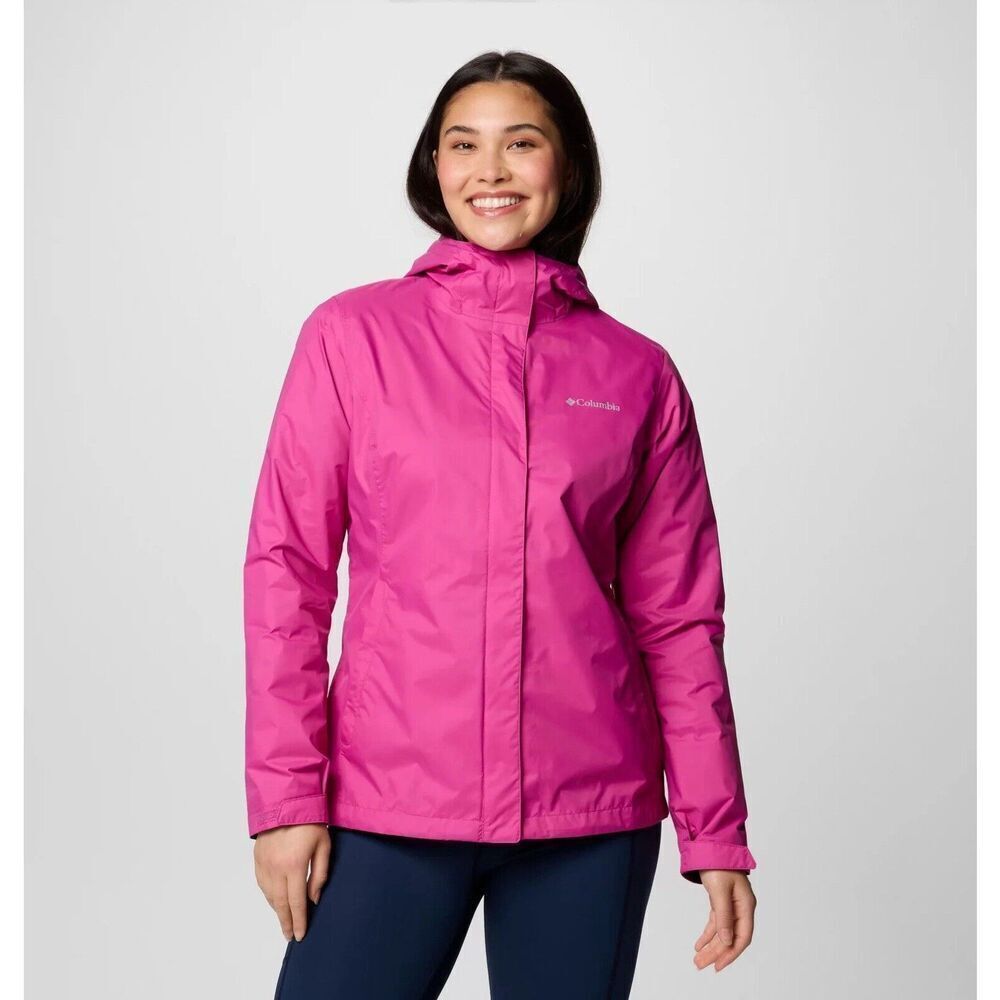 Columbia Women's Arcadia II Rain Jacket Fuchsia Pink NWT Size Large - Picture 1 of 9